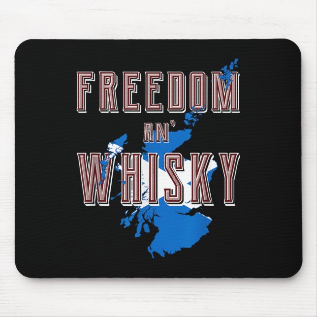 Rabbie Burns Quote Freedom Whisky Scottish Colours Mouse Mat (Front)