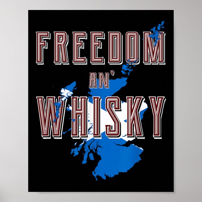 Rabbie Burns Quote Freedom Whisky Scottish Colours Poster (Front)