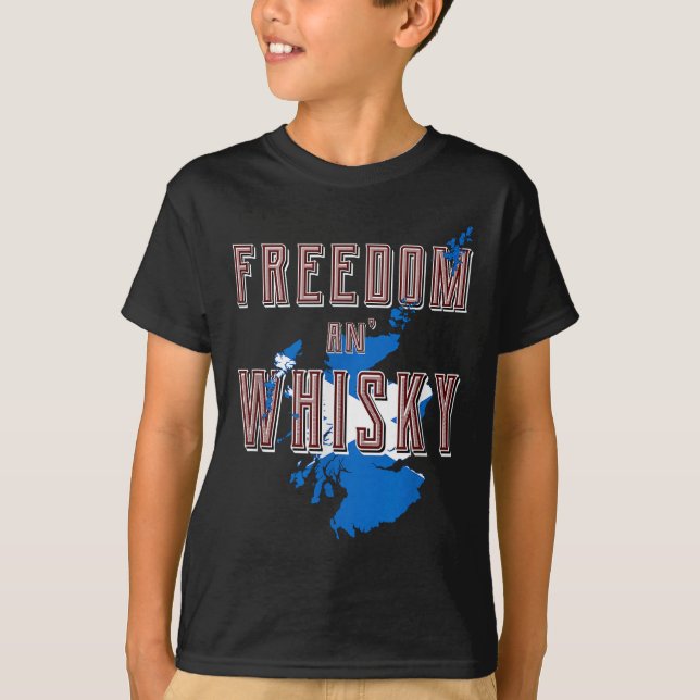 Rabbie Burns Quote Freedom Whisky Scottish Colours T-Shirt (Front)