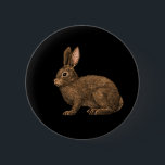 Rabbit 2 6 cm round badge<br><div class="desc">Hand-painted cute rabbit.</div>