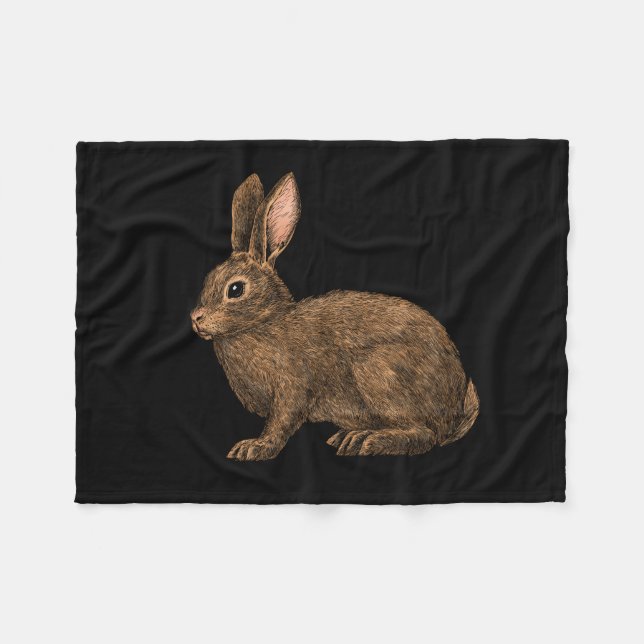Rabbit 2 fleece blanket (Front (Horizontal))