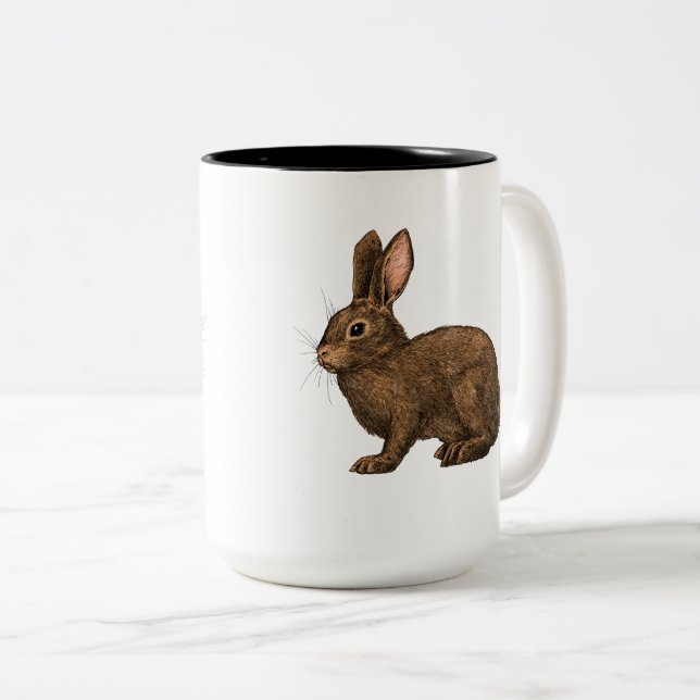 Rabbit 2 Two-Tone coffee mug (Front Right)