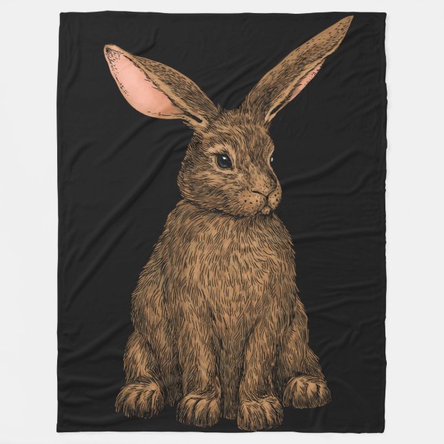 Rabbit 3 fleece blanket (Front)