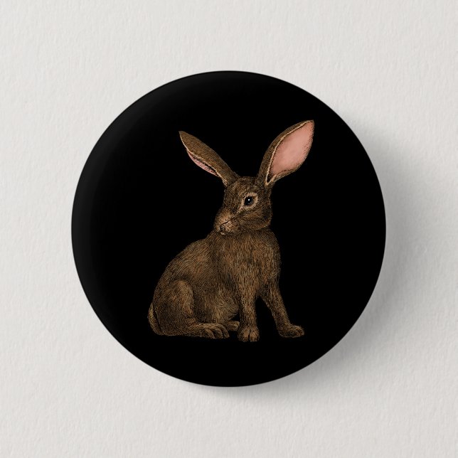Rabbit 4 6 cm round badge (Front)