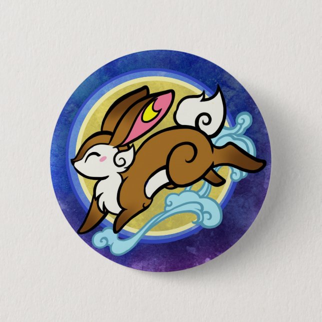 rabbit 6 cm round badge (Front)