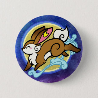 rabbit 6 cm round badge