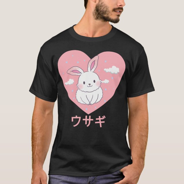 Rabbit 90S Japanese Kawaii Funny Japanese Aestheti T-Shirt (Front)