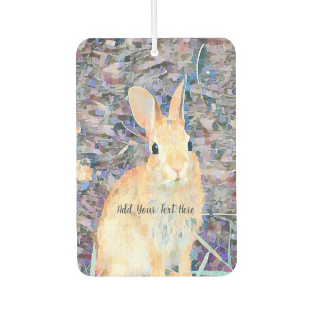 Rabbit Add Your Name or Text to Personalise  Car Air Freshener (Front)