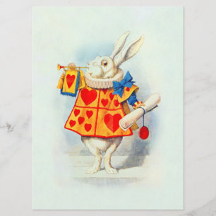 Rabbit Alice Wonderland PAPER/SIZE/SHAPE OPTION - Invitation