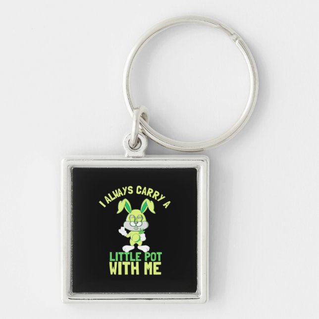 Rabbit Always Carry A Little Pot Key Ring (Front)