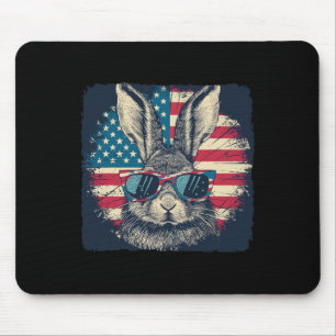 Rabbit American Patriot 4th Of July Gift Lover Mouse Mat