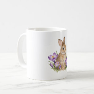 Rabbit Among Autumn Crocus Coffee Mug