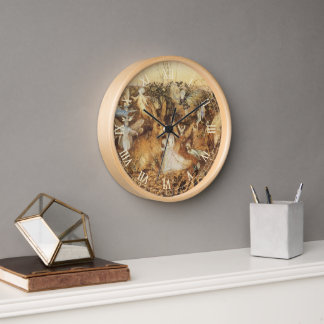 Rabbit Among the Fairies, Vintage Fairy Tales Clock