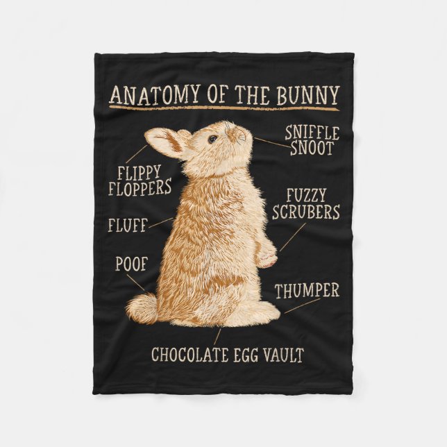 Rabbit Anatomy Bunny Lover Animal Pet Owner  Fleece Blanket (Front)