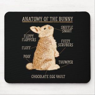 Rabbit Anatomy Bunny Lover Animal Pet Owner Mouse Mat