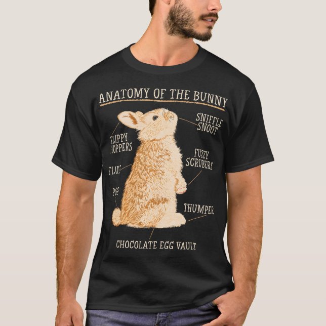Rabbit Anatomy Bunny Lover Animal Pet Owner T-Shirt (Front)