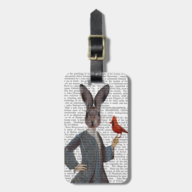 Rabbit and Bird 2 Luggage Tag (Front Vertical)