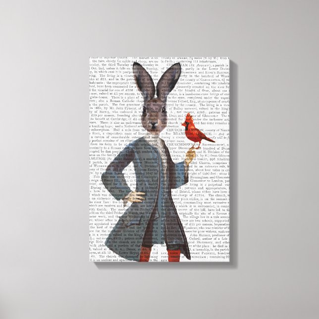 Rabbit and Bird Canvas Print (Front)