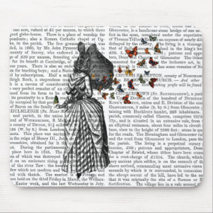 Rabbit and Butterfly Parasol 2 Mouse Mat