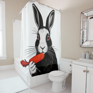 Rabbit And Carrot Shower Curtain