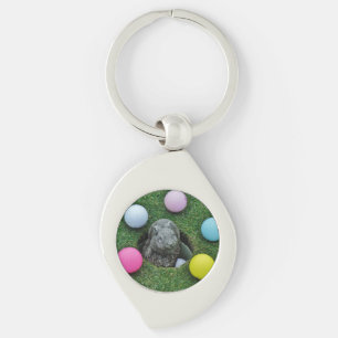 Rabbit and coloured Golf Balls Key Ring