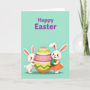 Rabbit And Egg Pattern Card