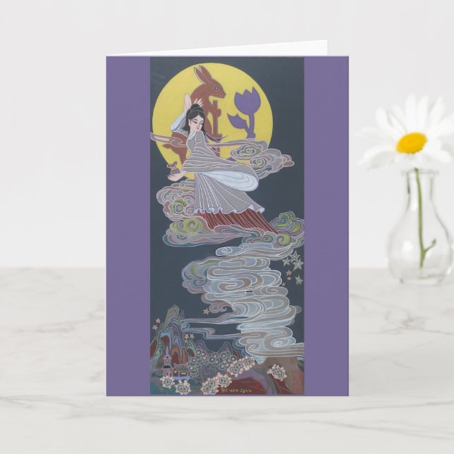 Rabbit and Moon Goddess Card (Small Plant)