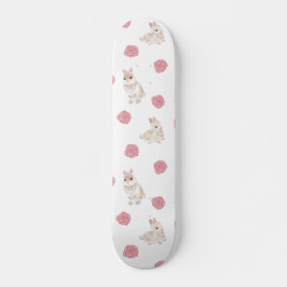 Rabbit and rose skateboarding skateboard