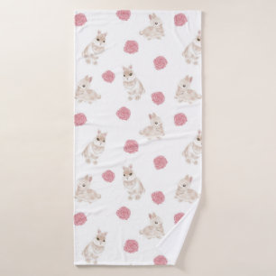 Rabbit and rose Towel
