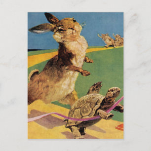 “Rabbit and the Hare” by Harry Rountree Postcard