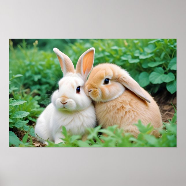 Rabbit Animal Nature Wildlife Affection Caring Poster (Front)