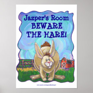 Rabbit Animal Parade Personalised Room Poster