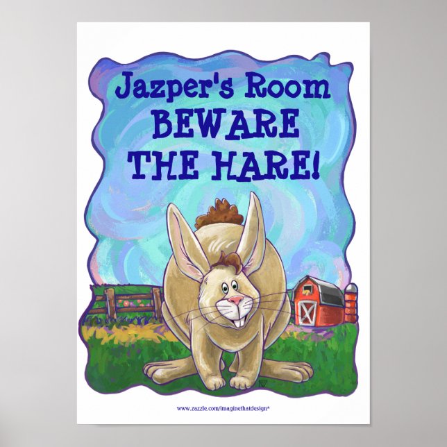 Rabbit Animal Parade Personalised Room Poster (Front)