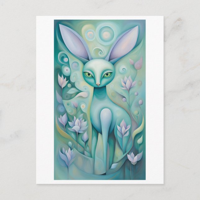 rabbit - animals for loving postcard (Front)