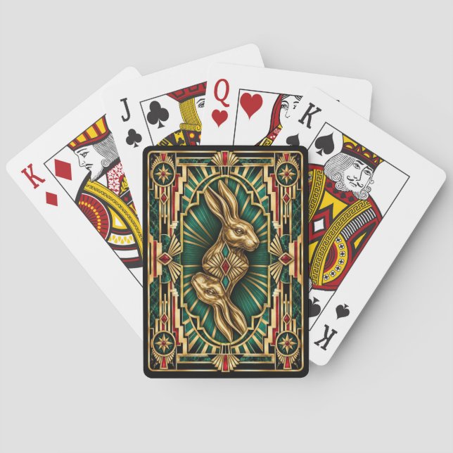 Rabbit, Art Deco Wildlife Playing Cards (Back)