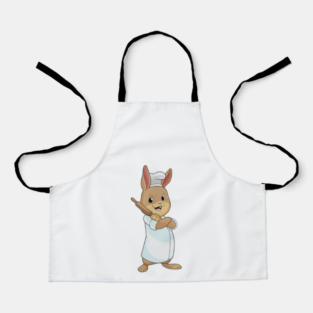 Rabbit as Baker with Rolling pin Apron (Front)