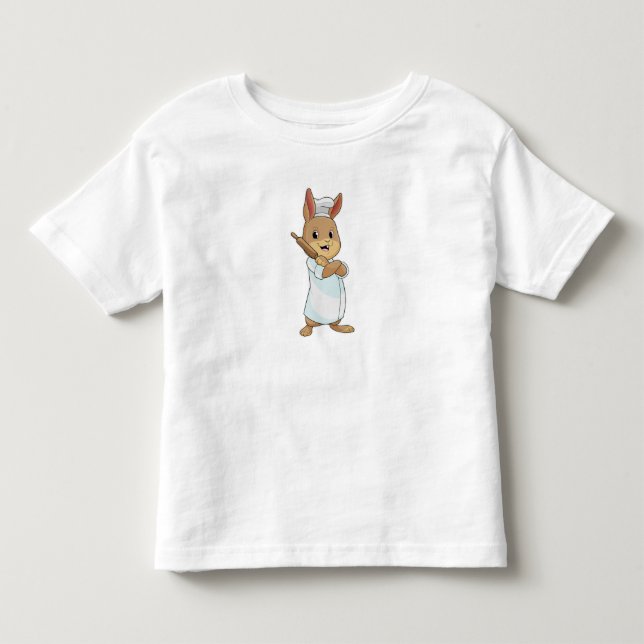 Rabbit as Baker with Rolling pin Toddler T-Shirt (Front)