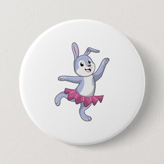 Rabbit as Ballerina at Ballet 7.5 Cm Round Badge (Front)