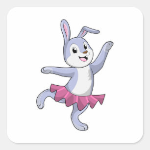 Rabbit as Ballerina at Ballet Square Sticker