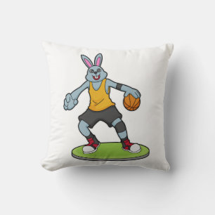 Rabbit as Basketball player with Basketball Cushion