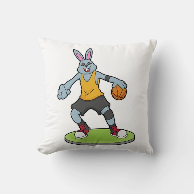 Rabbit as Basketball player with Basketball Cushion (Front)