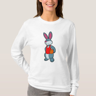 Rabbit as Basketball player with Basketball T-Shirt