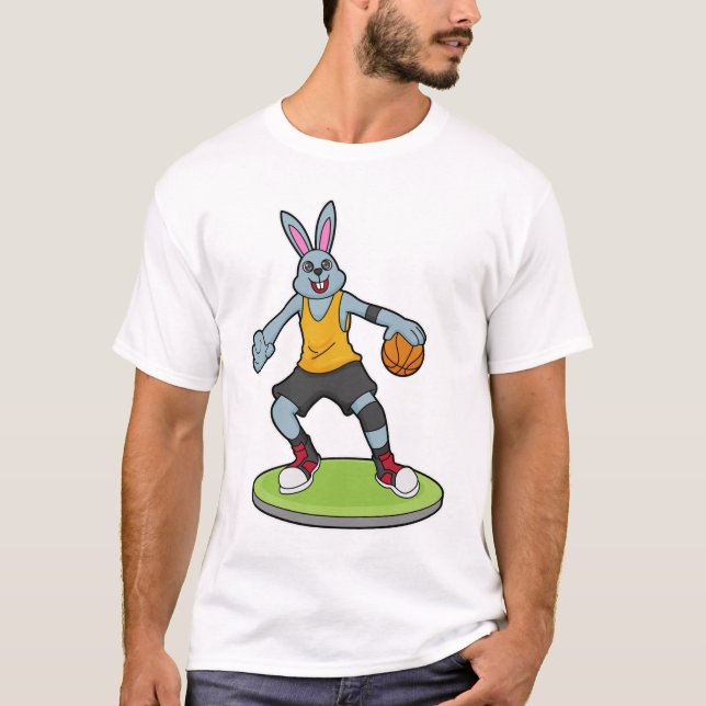 Rabbit as Basketball player with Basketball T-Shirt (Front)