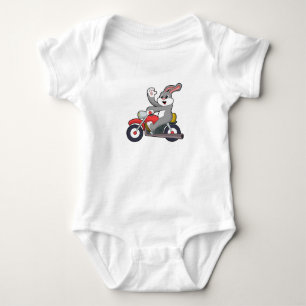 Rabbit as Biker with Motorcycle.PNG Baby Bodysuit