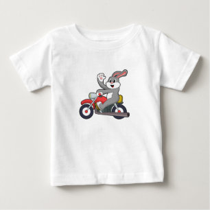 Rabbit as Biker with Motorcycle.PNG Baby T-Shirt