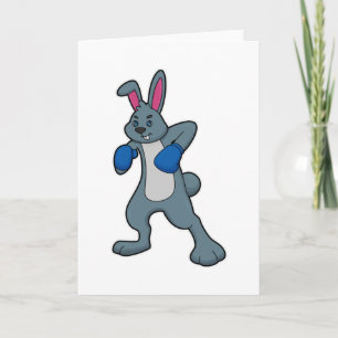 Rabbit as Boxer with Boxing gloves Card