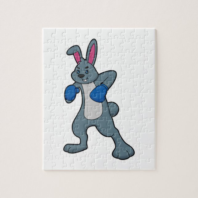 Rabbit as Boxer with Boxing gloves Jigsaw Puzzle (Vertical)