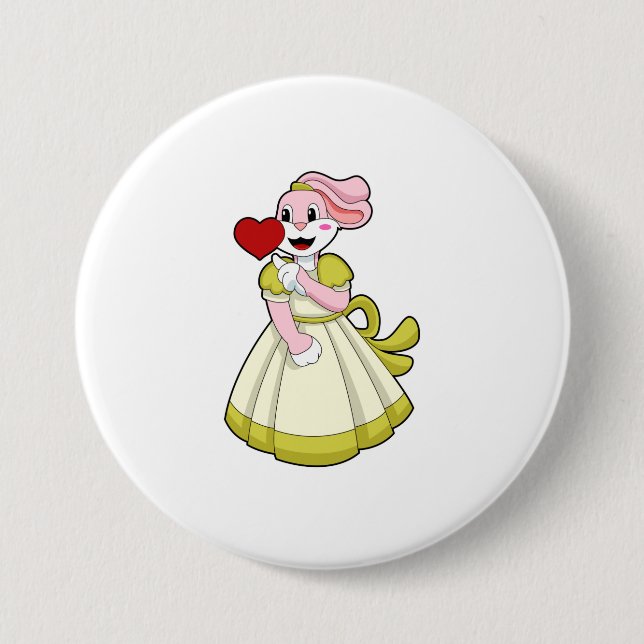 Rabbit as Bride with Wedding dress.PNG 7.5 Cm Round Badge (Front)