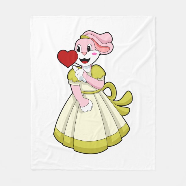 Rabbit as Bride with Wedding dress.PNG Fleece Blanket (Front)