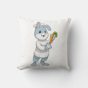 Rabbit as Cook with Carrot Cushion
